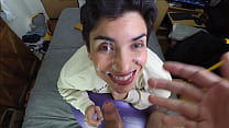 Blowjob and fac ial on a physio ball  ball