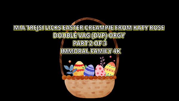 TINY SPINNER MIA TREJSI EATS A CREAMPIE & TAKES TWO COCKS in HER CUNT for EASTER