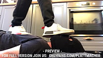 Hard trampling on the head of the slave