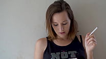 Hot Brunette Smoking Tease