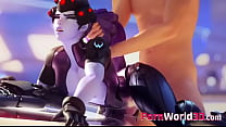 Widowmaker gets fucked from behind in museum.