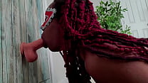 HOT EBONY WIFE VS THRUSTING DILDO!!!