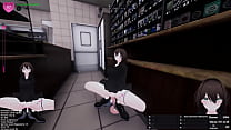 Public masturbation in a grocery store. Exhibitionism gets out of control. 3D hentai game.