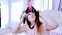 Stepdaughter's Naughty Discovery: Caught by Stepmom with a Strap-On Unicorn Horn, Leading to a Wild, Forbidden Lesbian Encounter in the Bedroom
