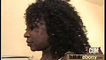Hot ebony chick in interracial gangbang 9