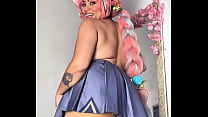 Cute Chubby Varessa Cosplayer Striptease Massive Farts in Mini Skirt Then Naked