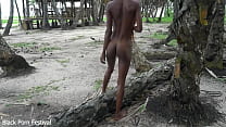 Skinny African girl walking naked outdoor getting fucked