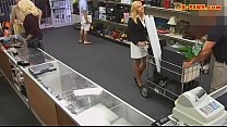 Hot blonde milf nailed in storage room