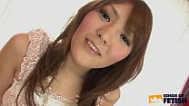 Japanese babe gets her mouth and bush screwed by two guys at casting
