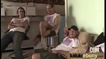 Nasty ebony interracial bukkake 3