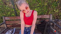 Young skinny girl outdoor beach fuck with old guy