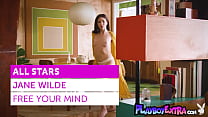 Petite small tits teen hottie Jane Wilde introducing her juicy hairy pussy