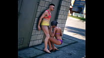 GTA 5 - Beach Bikini Babe gets Fucked in Public