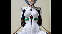 Rei Ayanami bounded and dancing with leg wide open