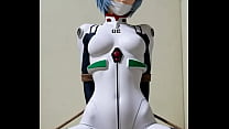 Rei Ayanami bounded and dancing with leg wide open