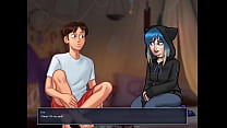 Blue Hair Goth Gets Caught Giving Handjob I Summertime Saga