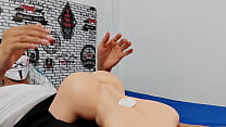 Young Latino gives himself a big cumshot inside his sex doll