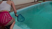 Novinha na piscina