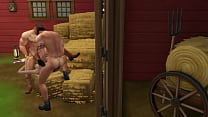 Hunky Sims 4 - Hot threesome fuck country style (blowjob, pussy fuck, and cumshot)