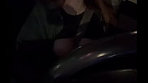Italian Big Tits Hot solo Car ride with her juicy tits Flashing