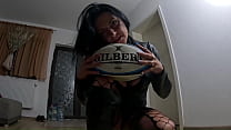 Rugby Ball Fetish – Dirty Talk, Pussy Riding & Licking Gilbert Ball 303
