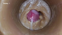 Extreme close up! Injecting a large dose of sperm pussy toy Camera 4k