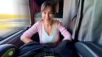 Spontaneous public bus blowjob — random guy got lucky