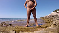 GG Pissing at Monsena FKK Beach