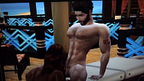Sims 4 Hunk Sweaty and Oily Blowjob after Hot Massage