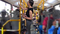 Slutty Student Gets Cumshot in Public on the Bus