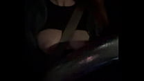 Sexy car ride with Horny Big Tits Artemisia Love Flashing her tits while Driving