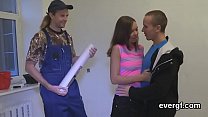 Bankrupt stud allows horny pal to fuck his companion for cash