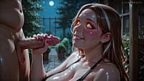 ATKINS HEAVEN - Blowjob Under the Moonlight: My Curvy Stepmom Milked My Cock Dry Outside - [AI]