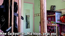 Cuckysitter Mia Hope pegs you during diaper change