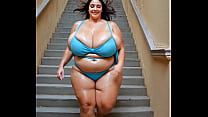 BBW down the stairs (AI Generated)