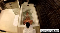 Sexy Jezebelle Bond films herself taking a bath