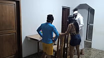 A Latino and his Arab friend are on a business visit to Colombia! The extravagant Latino fucks the waitress who serves them.