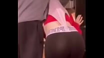 Fit Chick in Yoga Pants gets Her Booty Shorts PULLED OVER HER HEAD