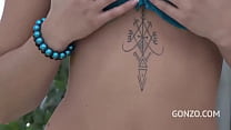 Hot slut craving dirty gangbang as rough studs slam deep inside her dripping cunt, stuffing every hole with wild triple pussy action and endless triple anal thrusts until she squirts hard from pure sinful satisfaction