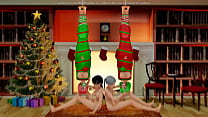 Hung By The Chimney With Care (Yuri Bondage Sex / Christmas Theme) - 3D MMD