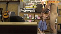 Tight redhead babe drilled by pawn man in his office