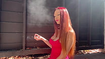 Artemisia Love hot solo smoking outdoor