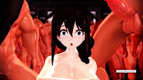 [MMD] KanColle Shigure-chan Used as Public Fuckmeat