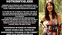 Hotkinkyjo in faces of horrors dress double anal fisting by AlexThorn & prolapse in the forest