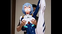 Rei Ayanami got one leg hanged high by rope