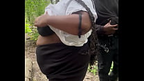 Sexy BBW Remi getting cheeks clapped on a hike
