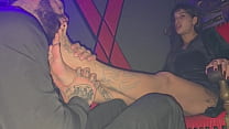 free foot fetish session with professional fetishist at the swing club - real footage