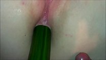 BBW assfucked with cock and cucumber