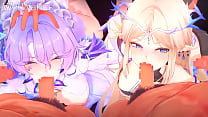 Cantarella and Cartethyia get Fucked by Rover at the same time - Wuthering Waves Hentai