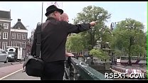 Aroused guy takes a travel in the amsterdam redlight district
